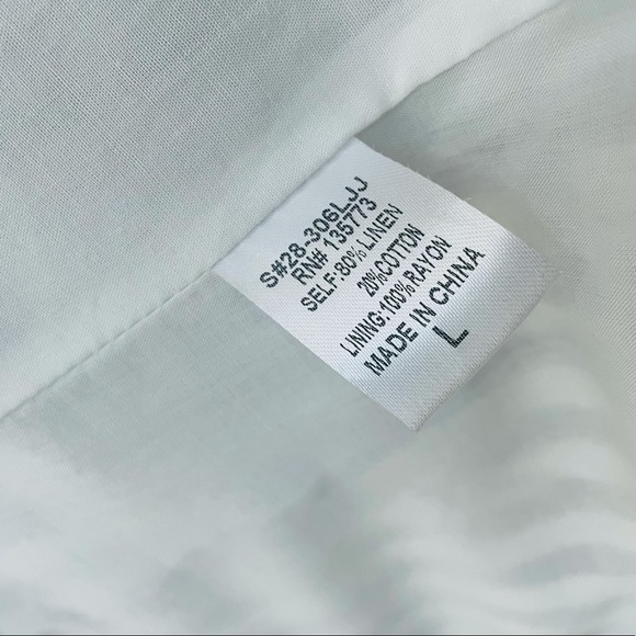 Olivaceous Striped Linen Blazer Size L - Picture 4 of 5